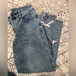 Light Wash Baggy Denim with bows
